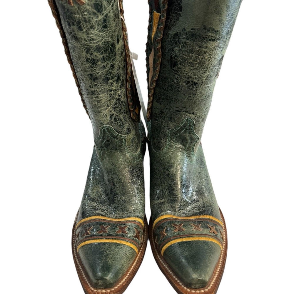 Johnny Ringo Green Cowboy Boots size 5.5 B - Picture 3 of 6